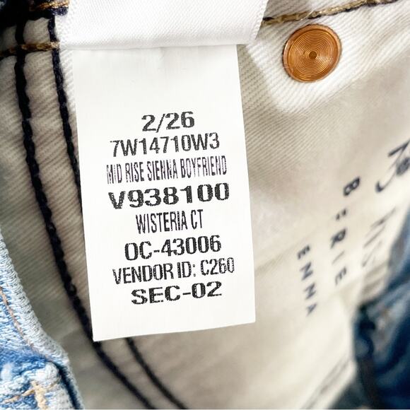 Lucky Brand Mid Rise Sienna Slim Boyfriend Embroidered Jeans Wisteria Size 2 - Picture 9 of 15